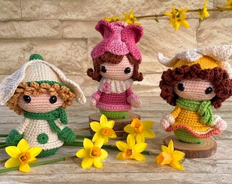 Crochet Pattern Spring Trio - Snowdrop, Tulip, Daffodil
