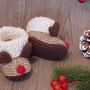 PDF: Baby Booties Reindeer 0-6 months Crochet Pattern image 3