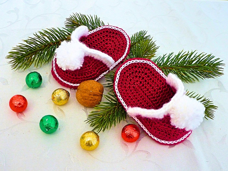 Crochet Pattern PDF: Kleine Weihnachtspantoffeln Häkelanleitung Bild 3