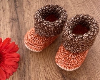 Crochet Pattern PDF: Baby-Stiefel "Anouk" 0-6 Monate, Häkelanleitung