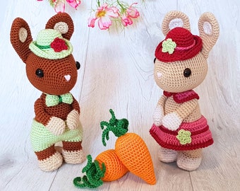 Crochet Pattern PDF: Häschen Hugo und Hetti – Amigurumi Häkelanleitung