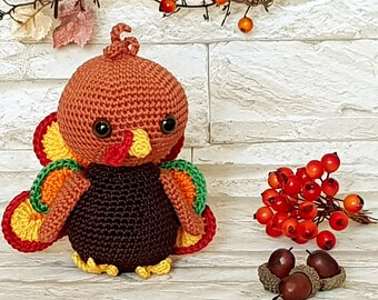 Crochet Pattern PDF: Toby, der kleine Truthahn – Amigurumi Häkelanleitung