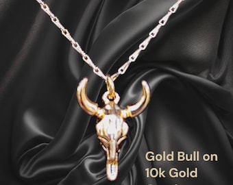 Gold Longhorn on 10k plated chain