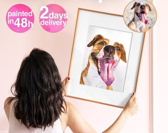 Custom Pet Portrait Dog Portrait Pet Portrait from Photo Handmade Gift Wall Art Birthday Gift Personalized Gift Best Friend Gifts Handmade