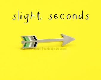 Slight Seconds Aromantic Arrow Enamel Pin