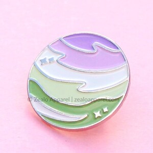 Genderqueer Pride Pastel Planet Enamel Pin