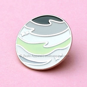 Agender Pride Pastel Planet Enamel Pin