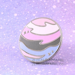 Genderfluid Pastel Planet Enamel Pin