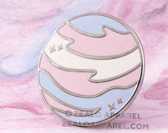 Transgender Pride Pastel Planet Enamel Pin