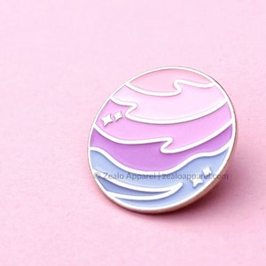 Pastel Bisexual Planet Enamel Pin | Bi pride subtle gifts biromantic wlw mlm queer discreet lgbt flag lgbtq science space stem cute badge