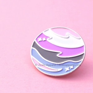 Pastel Genderfluid Planet Enamel Pin | gender fluid pride subtle lgbtq gifts nonconforming flag space aesthetic lgbt matching nonbinary pins