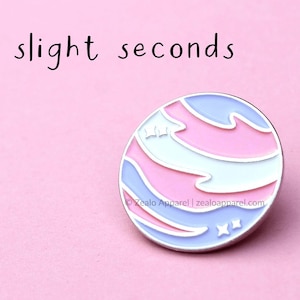 Slight Seconds Transgender Pride Pastel Planet Enamel Pin