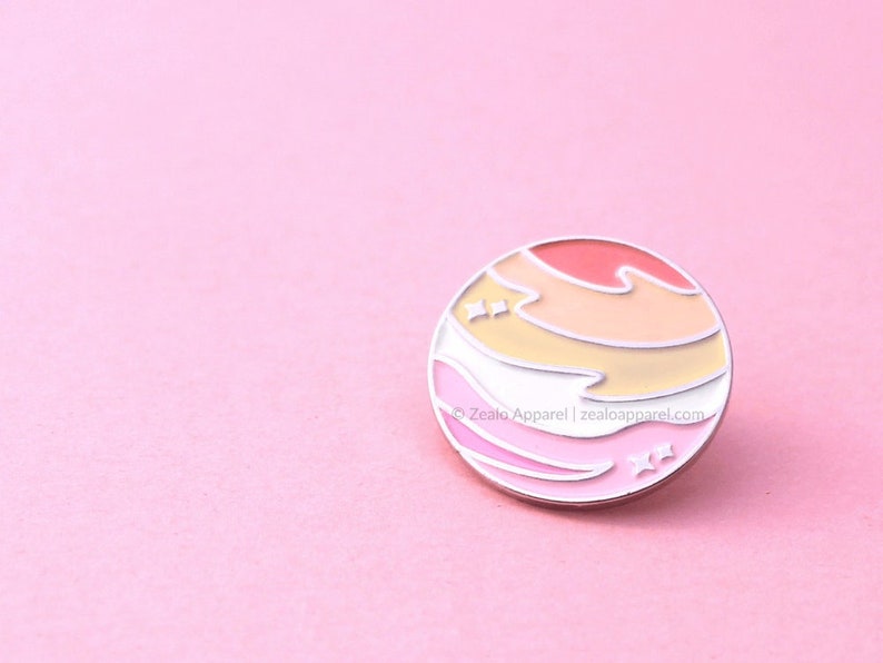 Pastel Community Lesbian Planet Enamel Pin | wlw pride gift subtle lgbt flag queer women matching gay couple gifts lgbtq science badges stem 
