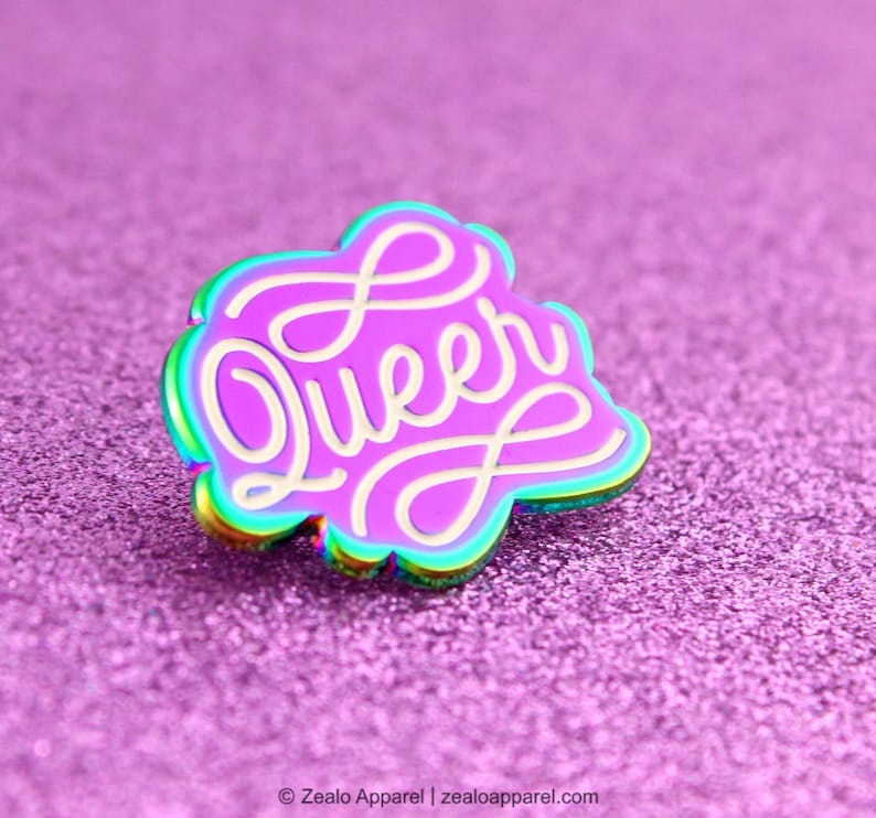 Queer Enamel Pin. Genderqueer gifts nonbinary non binary wlw Etsy