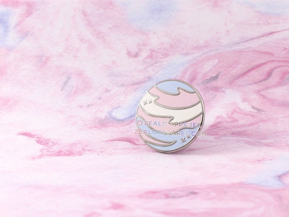 Pastel Transgender Planet Enamel Pin Trans Woman Trans Man Gift Mtf Ftm Subtle Lgbt Flag Gender