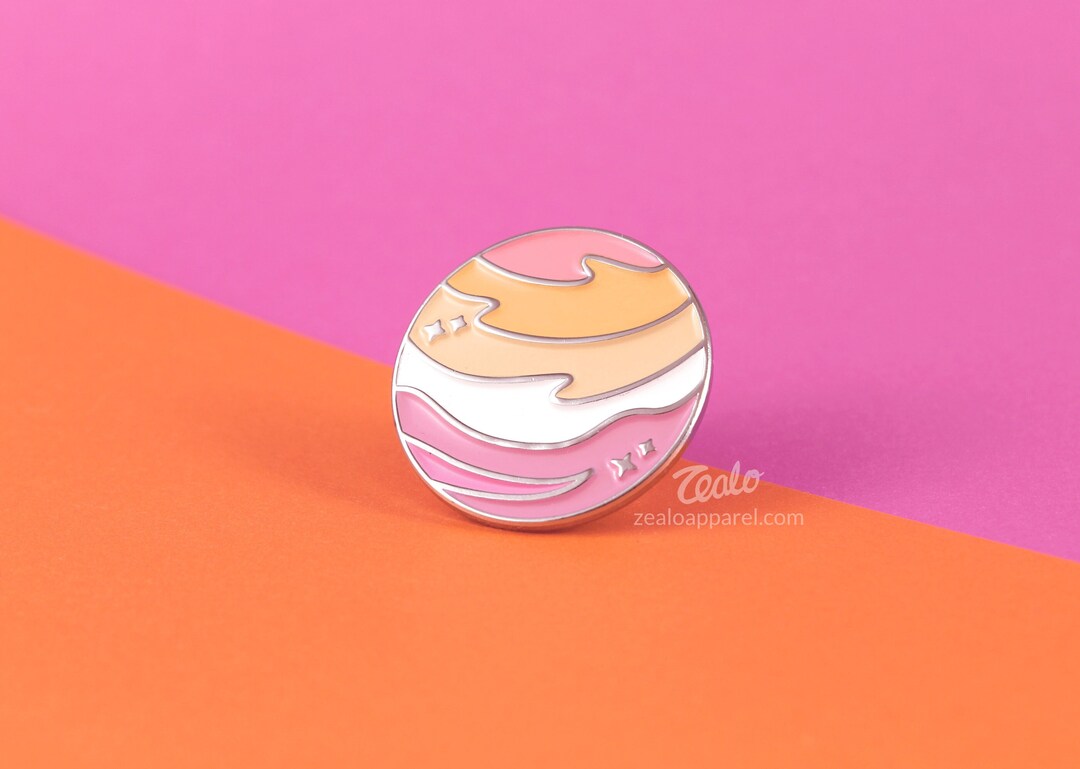 Lesbian Pastel Planet Enamel Pin | Subtle Pride Gifts for Wlw Discreet ...