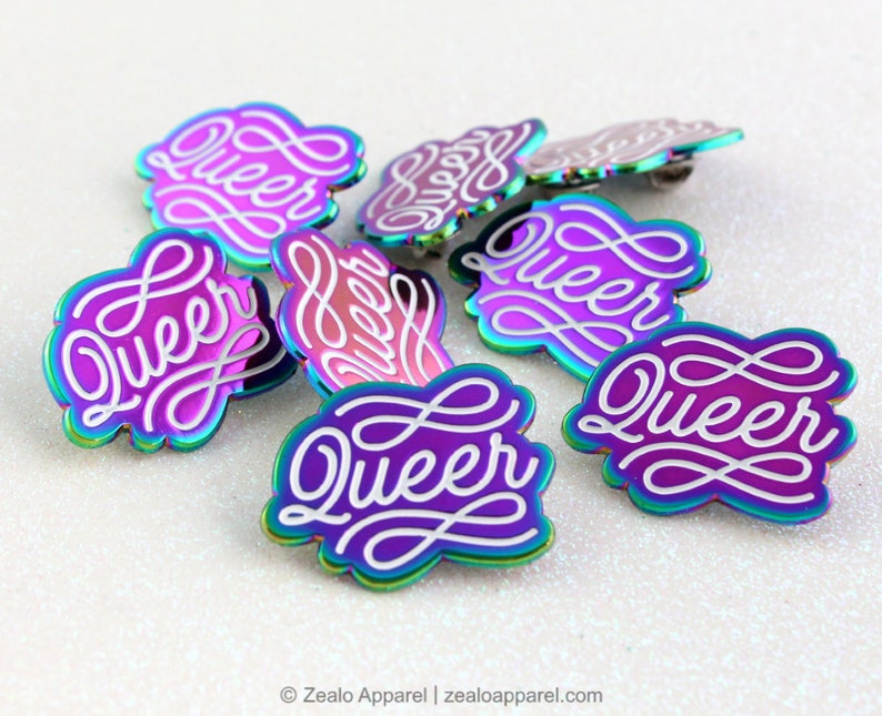 Queer Enamel Pin. Genderqueer gifts nonbinary non binary wlw Etsy