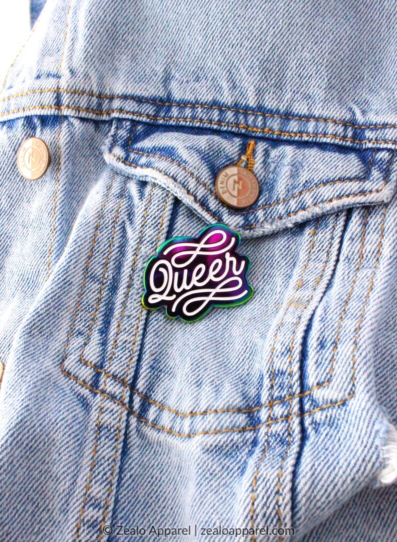 Queer Enamel Pin. Genderqueer gifts nonbinary non binary wlw Etsy