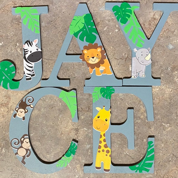 Animal Theme Custom Letters, Letters, Nursery, Kids Room, Character Letters, Jungle Theme, Zoo Theme, Painted Letters, Wood Letters