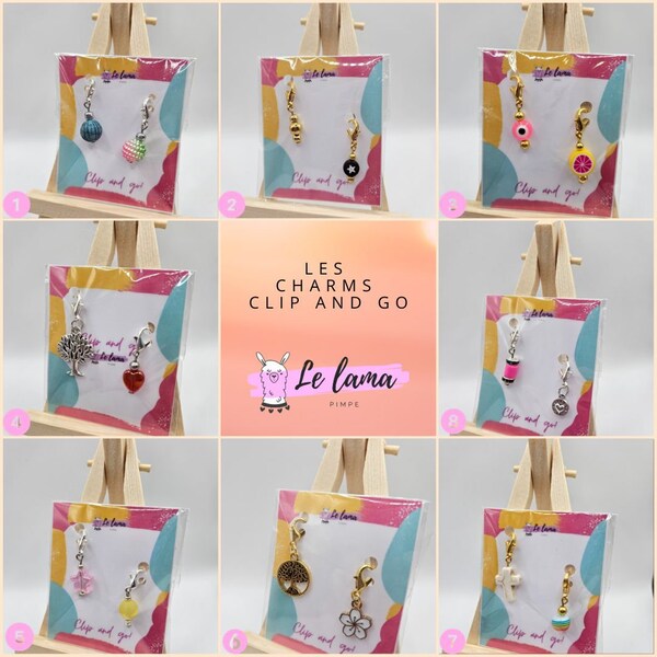 Charms de la collection "Clip and go", breloques à clipser, bijou  pour bracelet à mailles