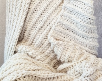 Beginner Crochet Blanket Pattern: Easy One-Row Repeat (PDF)
