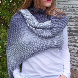 Easy Knit Pattern | Scarf Knitting Pattern | Beginner Knitter | Shawl Knit Pattern | Instant Download