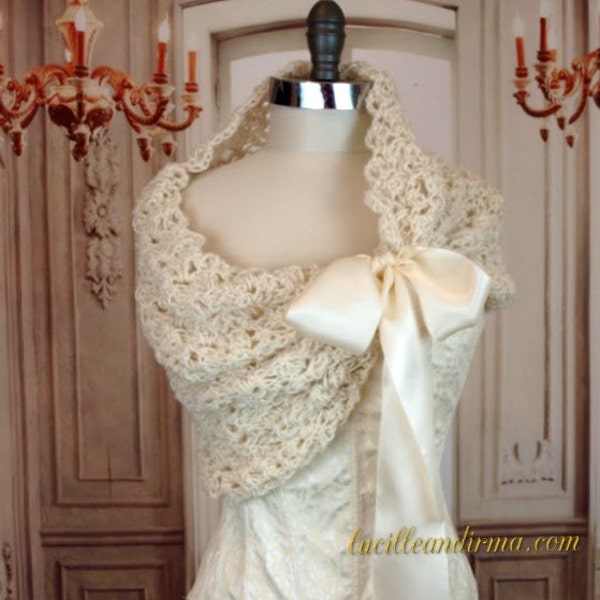 Crochet Pattern Lacey Bridal Shawl Crochet Pattern Instant Download