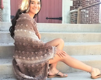Crochet Cocoon Shrug Pattern: Rochester Blanket Sweater (PDF Pattern)