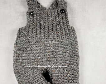 Crochet Baby Overalls Pattern: The Tenley, Newborn to 24 Months (PDF Download)
