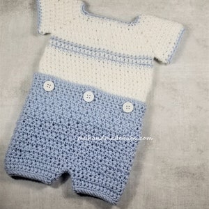 Crochet Pattern Baby Boy Romper 2 Piece Bobby Suit Crochet - Etsy