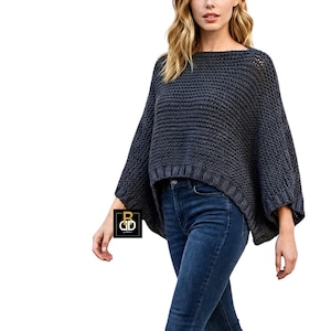 Patrón de tejido fácil / Poncho sin costuras