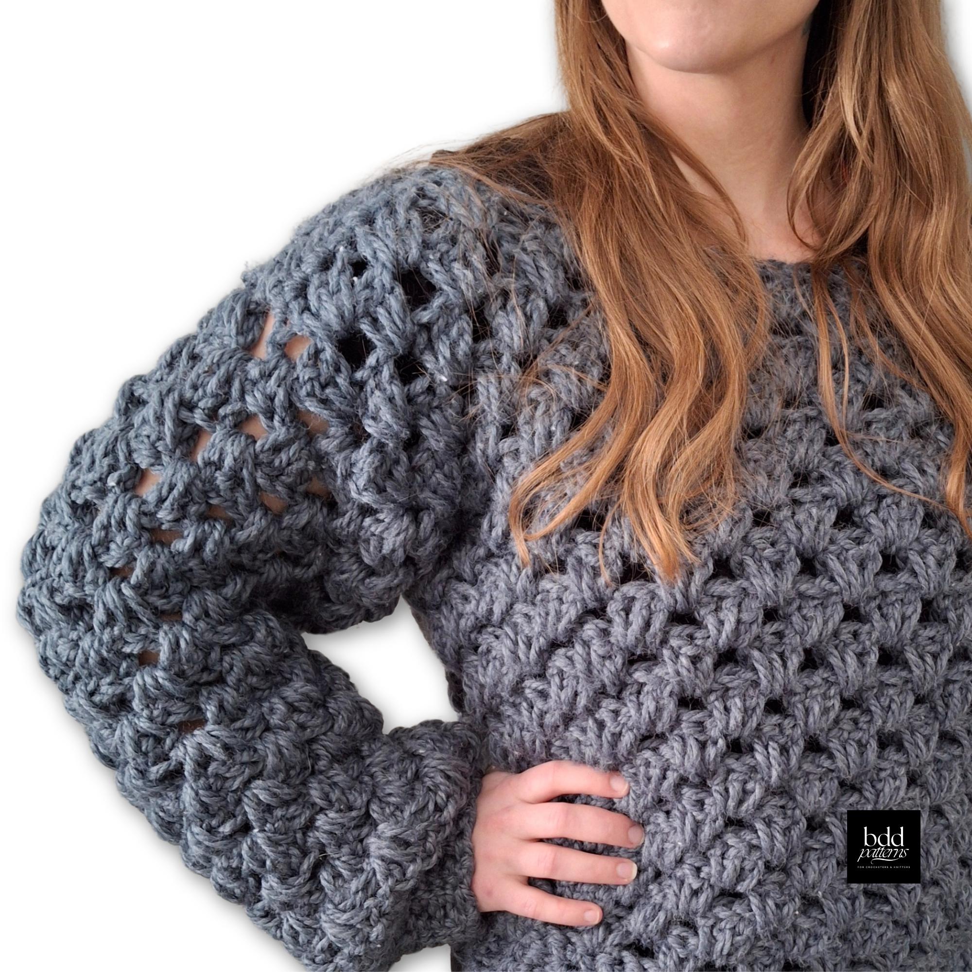 Easy Granny Stitch Crochet Pattern: Chunky Pullover