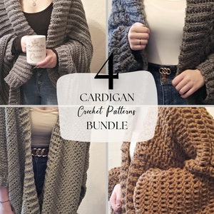 Häkelanleitungen Bundle | Cardigan Häkelanleitungen | Gehäkelter Pullover | Einfache Häkelanleitungen | Sofort Download | Pdf Schnittmuster