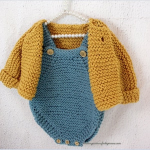 Baby Knitting Patterns Baby Cardigan Sweater And Romper Set Knitting Patterns Easy Baby Knitting PDF Patterns