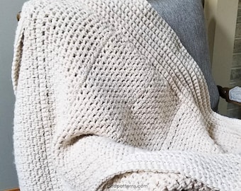 Easy Crochet Afghan Pattern: Modern Throw Blanket with Video (PDF Pattern)