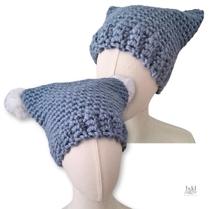 Crochet Cat Hat | Cat Ear Hat Pattern | Cat Ears Beanie Crochet Pattern | Beginner Easy Simple Pattern | Sizes Infant To Large Adult