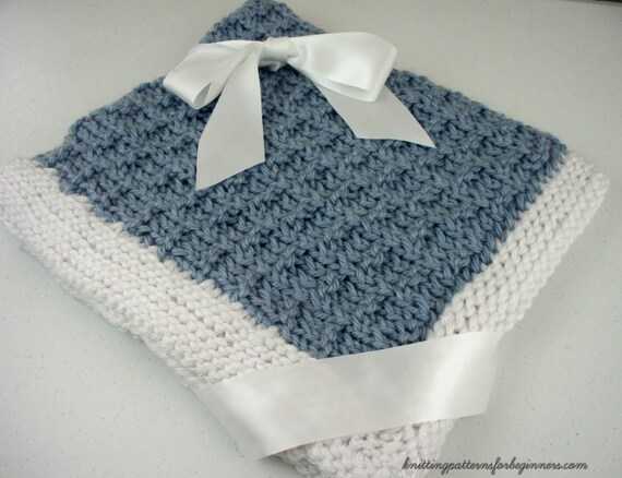 Easy Knitting Pattern Little Boy Blue Baby Blanket Lap Blanket And Afghan Blanket Knitting Patterns For Beginners Baby Boy Blanket