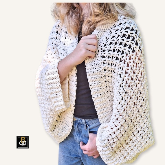 Easy Crochet Cocoon Cardigan Pattern: Beginner Tutorial (any Size