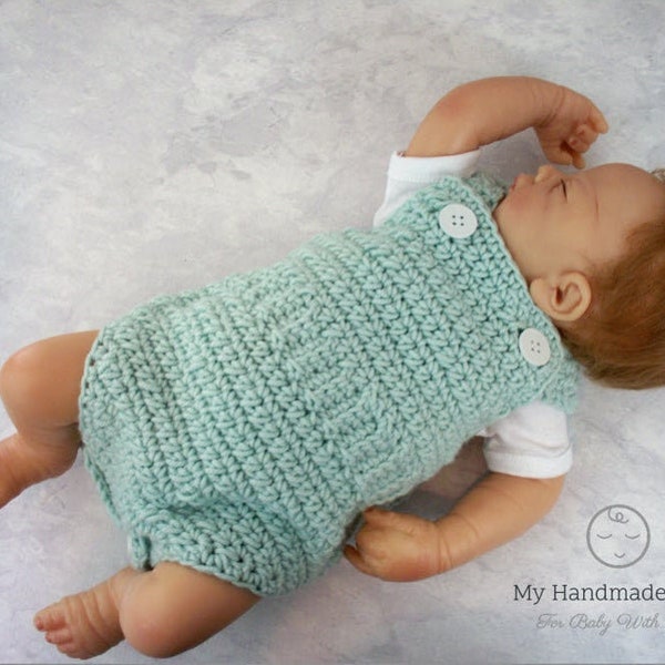 Crochet Pattern Baby Romper Baby Overalls Crochet Pattern Onesie Crochet Pattern Play Suit Easy Romper PDF Crochet Pattern The Jayelen