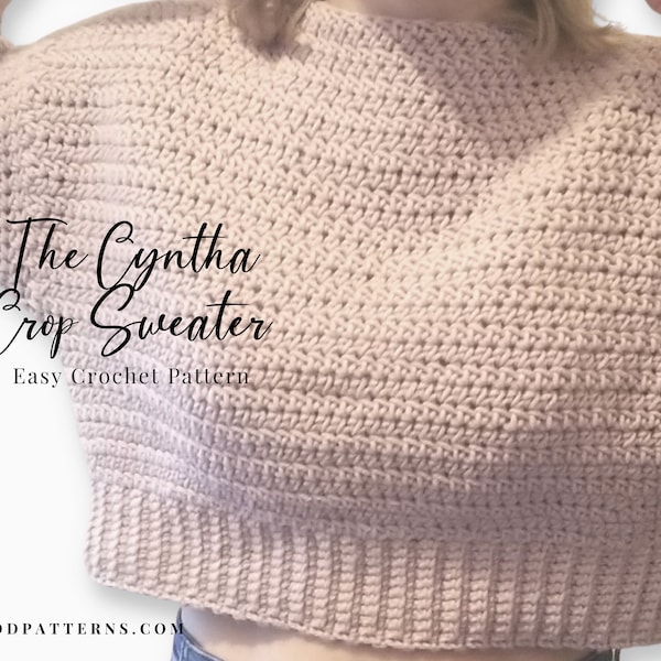 Easy Crop Top Crochet Pattern | Crochet Top | Beginner Crochet Pattern | Long Sleeve Crop Top | The Cynthia