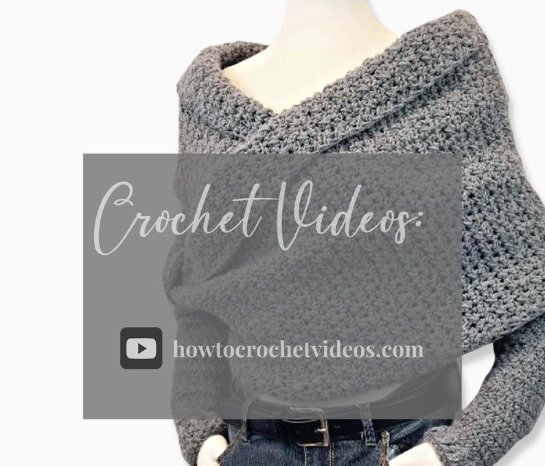 Crochet Pattern Sweater Scarf Crochet Pattern Crossover Wrap Sweater Crochet Pattern The Sophia Instant Download image 4