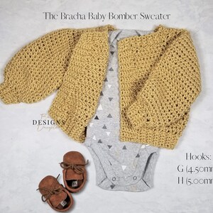 Crochet Patterns Mommy And Me Bomber Sweater Crochet Patterns Sizes S-3XL And 6 Months To 4T The Bracha Bomber image 4