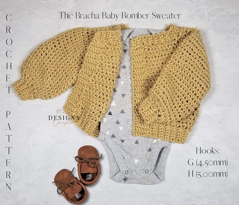 Crochet Patterns Mommy And Me Bomber Sweater Crochet Patterns Sizes S-3XL And 6 Months To 4T The Bracha Bomber image 4