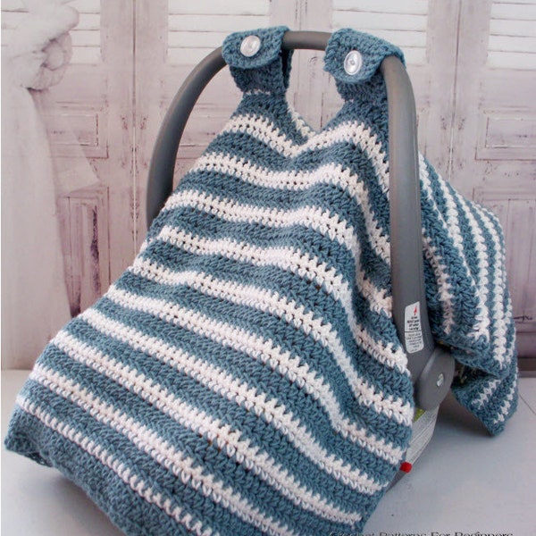 Patrón de Ganchillo / Funda para asiento de coche de bebé / Ganchillo para bebé / Manta para bebé a crochet / Patrón de ganchillo fácil / Descarga instantánea / Patrón PDF