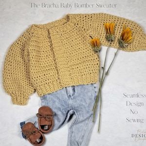 Crochet Patterns Mommy And Me Bomber Sweater Crochet Patterns Sizes S-3XL And 6 Months To 4T The Bracha Bomber image 6