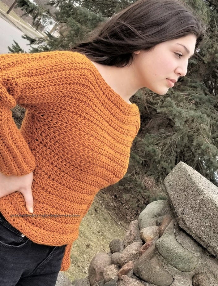boat neck crochet sweater pattern