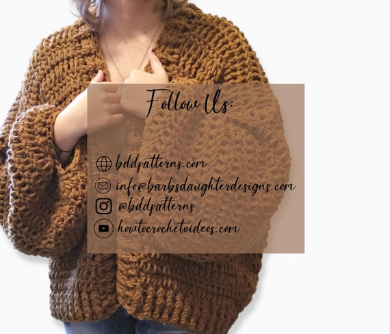 Crochet Cardigan Pattern | Autumn Sweater | Puff Sleeve Crochet Cardigan Pattern | Autumn Sweater | Puff Sleeve