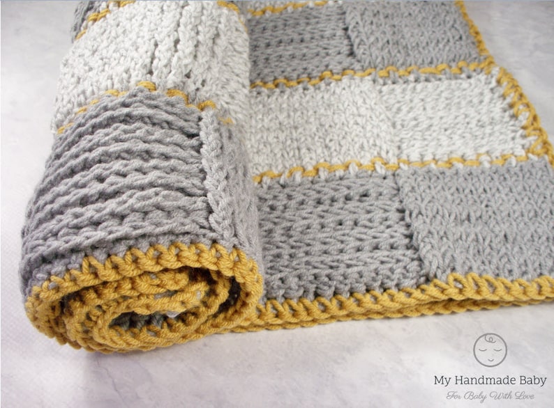 Crochet Pattern Baby Blanket Faux Knit Stitch Baby Afghan Etsy