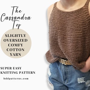 Easy Knitting Pattern Knit Top Pattern Tank Top Beginner Knitting Knit Sweater Sleeveless Top Summer Knitting Instant Download image 5