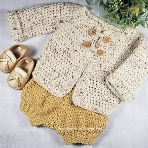 Crochet Patterns Set Baby Sweater And Bloomers  2 PDF Crochet Patterns The Bridger And The Baby 101 Cardigan